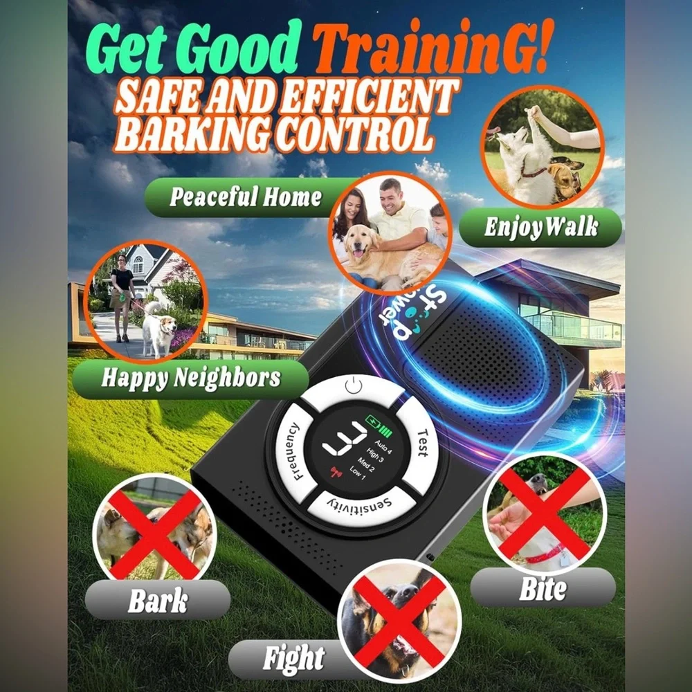 Anti Barking, Rechargeable Ultrasonic Dog Barking Deterrent Device for Dogs -NWT
